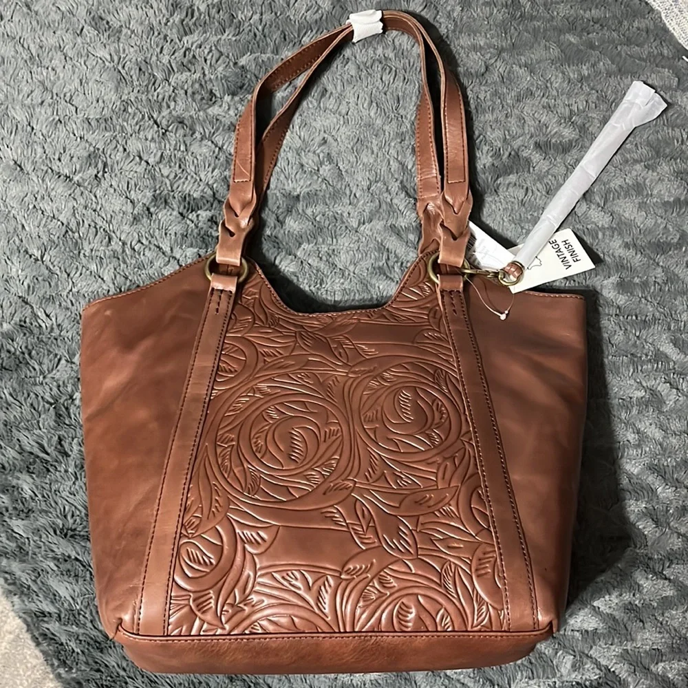 NWT The Sak Collective Sierra Leather Shopper in Teak Leaf - Picture 6 of 12